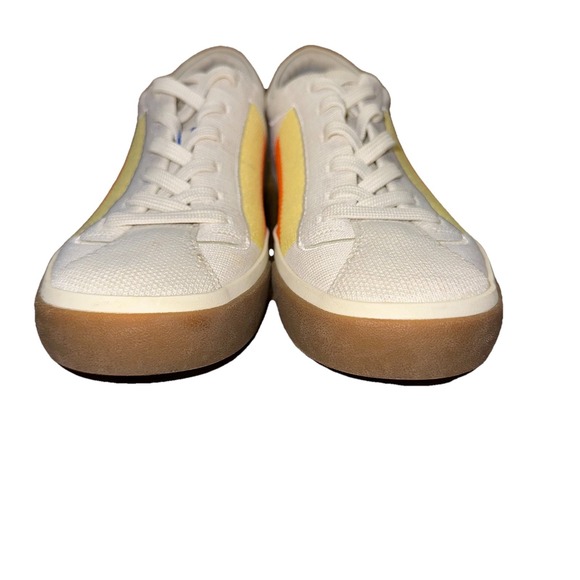 Rothys The Lace-Up Sneaker Candy Corn Stripe Cream Knit Gum Sole Retired Women 7 - Picture 8 of 14